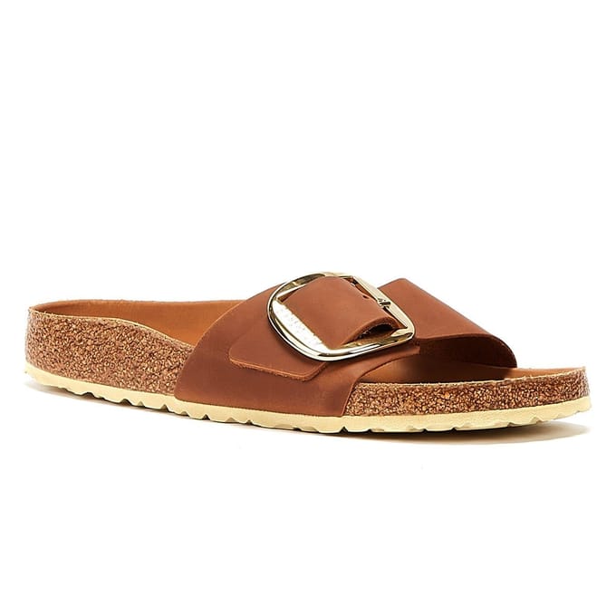 Damessandalen Birkenstock Madrid Big Buckle Natural Leather Oiled