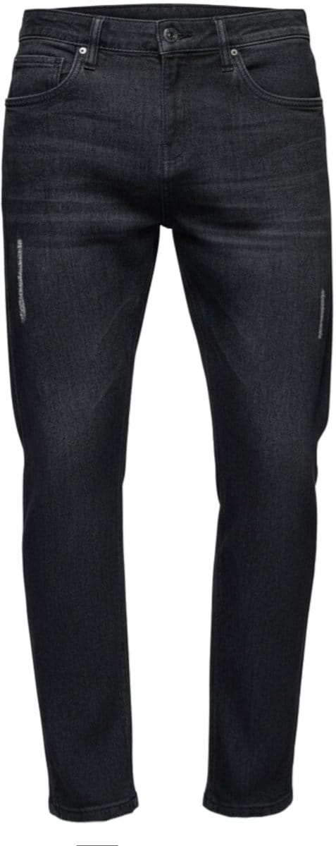 OMBRE Broek - Katoen - Knopen - Effen Zwart M