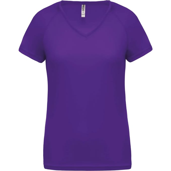 PROACT® Dames sport-t-shirt V-hals PA477 - Violet - S