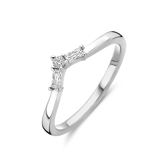 Gerhodineerd Zilver Ring V Met Zirkonia 1339035