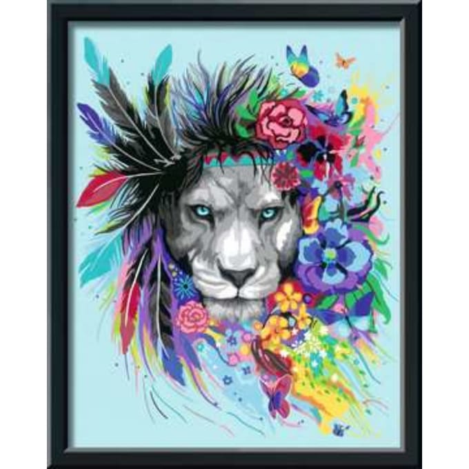 Ravensburger CreArt Boho Lion - Schilderen op nummer voor volwassenen - Hobbypakket