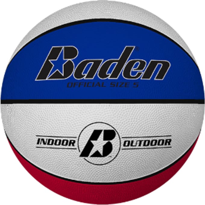 Baden Basic (Size 5) Basketbal Kinderen - Wit / Rood / Royal | Maat: 5