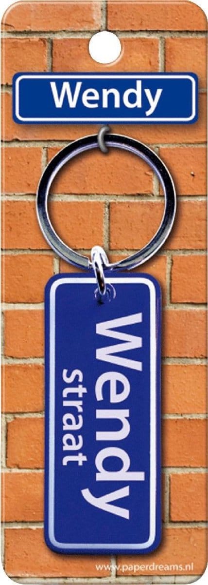 Paper Dreams Sleutelhanger Straatnaam: Wendy 9 X 3 Cm Blauw
