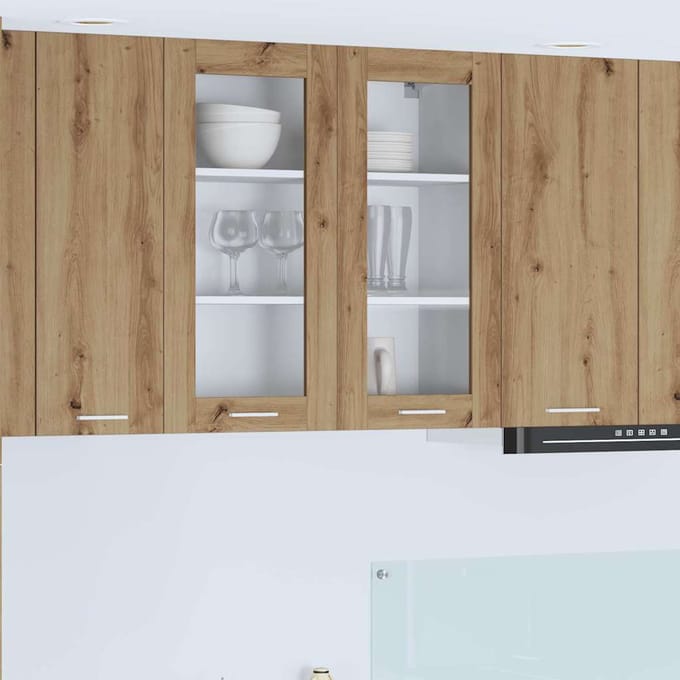vidaXL - Hangkast - Artisan - Eiken - 80 - x - 31 - x - 80 - cm - Bewerkt - hout