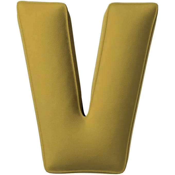 Kussen letter v Yellow Tipi Posh Velvet