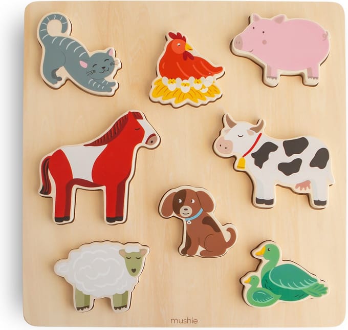 * Mushie Houten Inlegpuzzel | Farm
