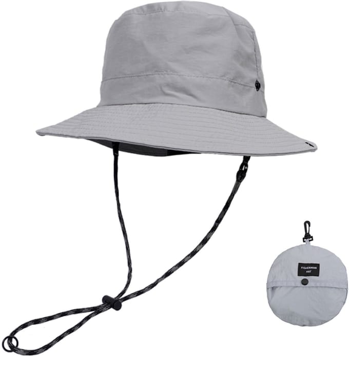 Bucket Hat Dames Heren, Zonnehoed, Cowboyhoed, One Size, Verstelbare Maat 52-58 cm - Grijs