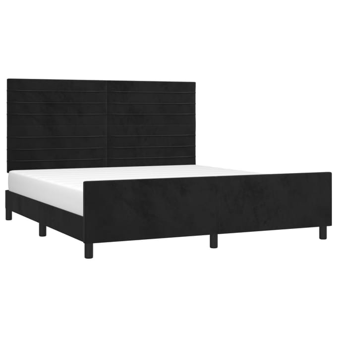 vidaXL - Bedframe - zonder - matras - 160x200 - cm - fluweel - zwart