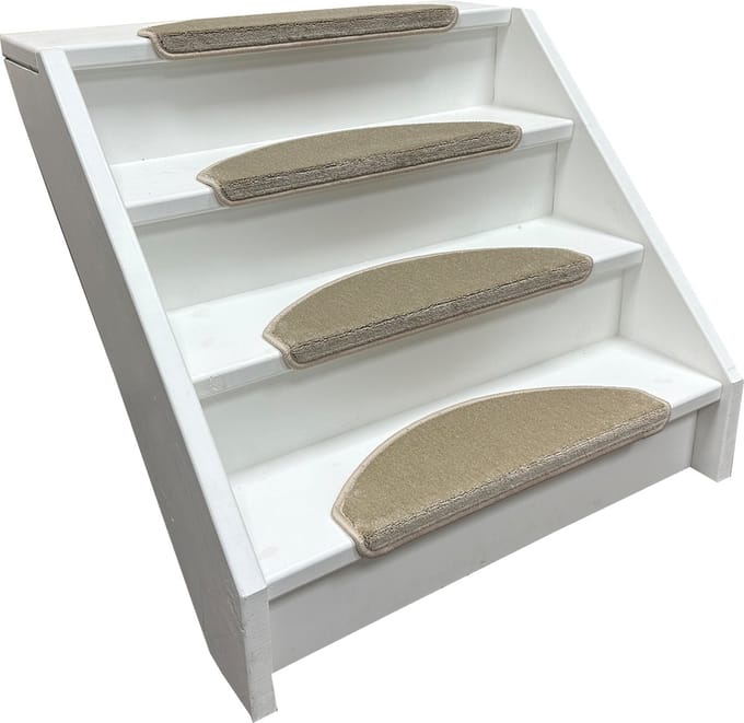 Elite Trapmatten - 13 stuks - Softstep Beige - 56x17x3,5cm - halve maantjes