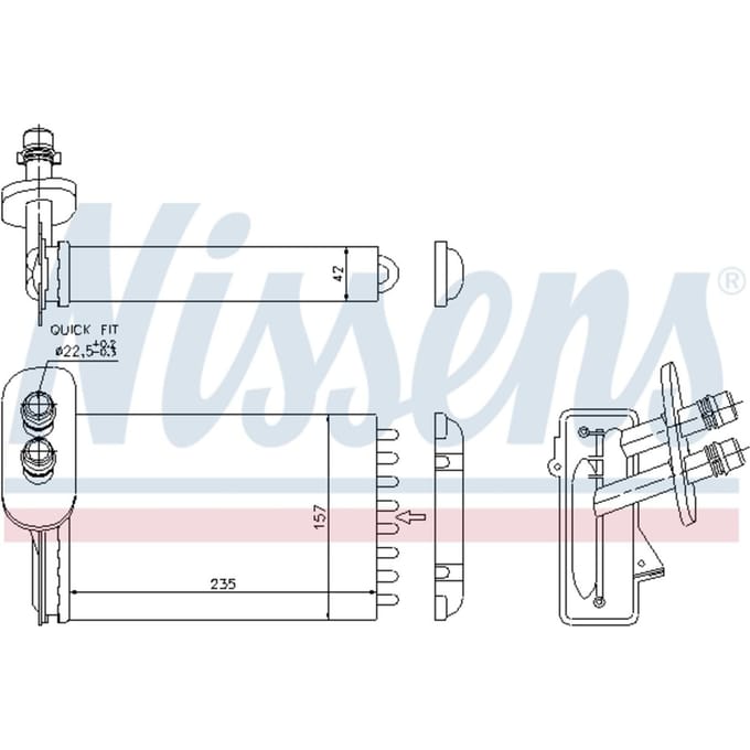 Warmtewisselaar, interieur verwarming NISSENS 73921