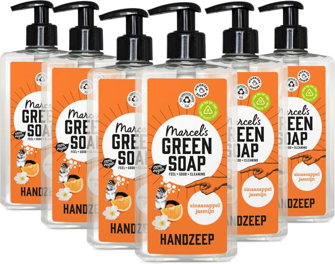 Marcel's Green Soap Handzeep - Sinaasappel & Jasmijn - 6 x 500ml