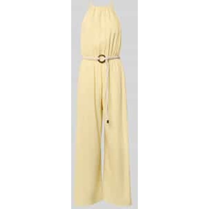 Jumpsuit van viscosemix met riem