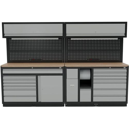 HBM modulair werkplaatssysteem 10-delig, zwart, grijs