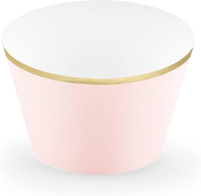 6 Stuks Cupcake Toppers Roze en Goud – Feestdecoratie
