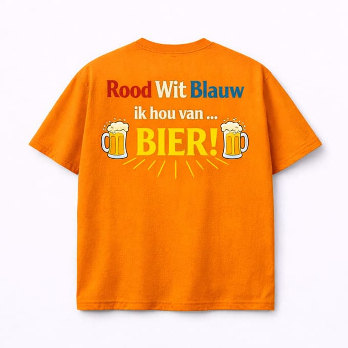 Shirt - Oranje - Ik hou van Bier