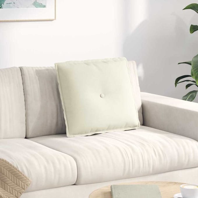 vidaXL - Rugkussen - Crèmekleurig - 50 - x - 45 - x - 19 - cm - Corduroy - stof