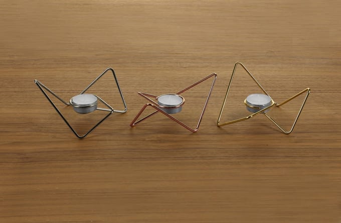 Black+Blum Triangular Loop Waxinelichthouder - Set van 3 Stuks - 14x14x7 cm - Assorti