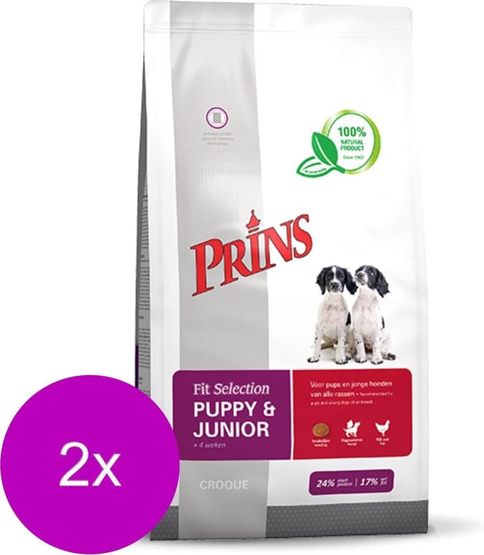 Prins Fit Selection Puppy & Junior - Hondenvoer - 2 x 2 kg