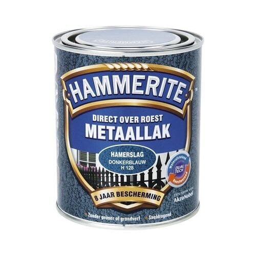 Hammerite Metaallak Direct over Roest Hamerslag - H128 Donkerblauw