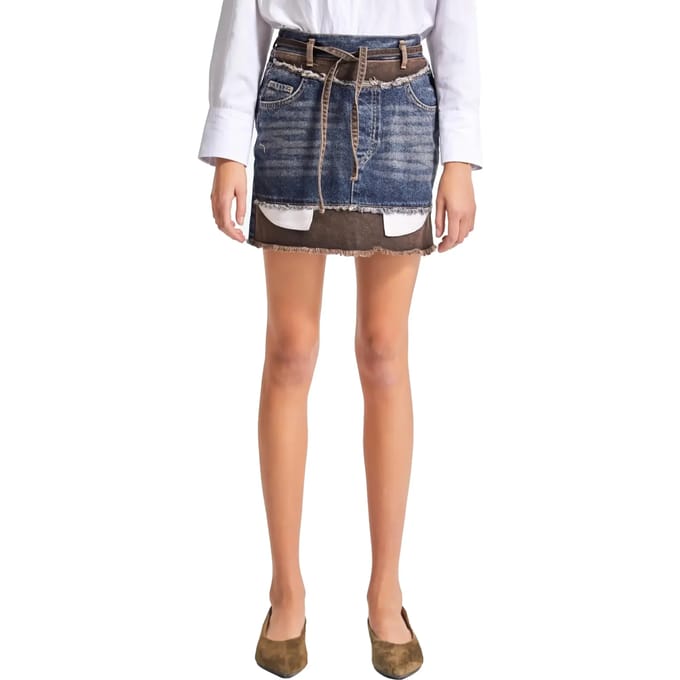 It's Basic - Layered Mini Denim Skirt