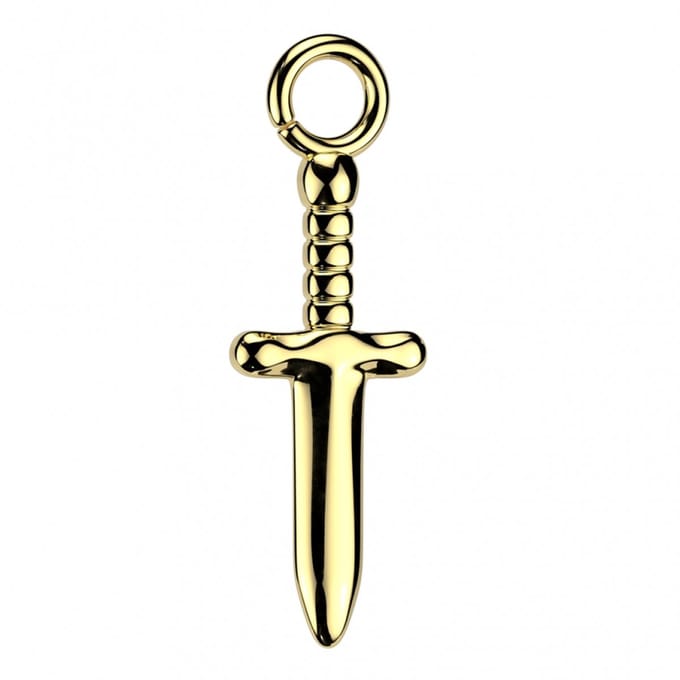 Hangertje titanium zwaard - goud - LMPiercings