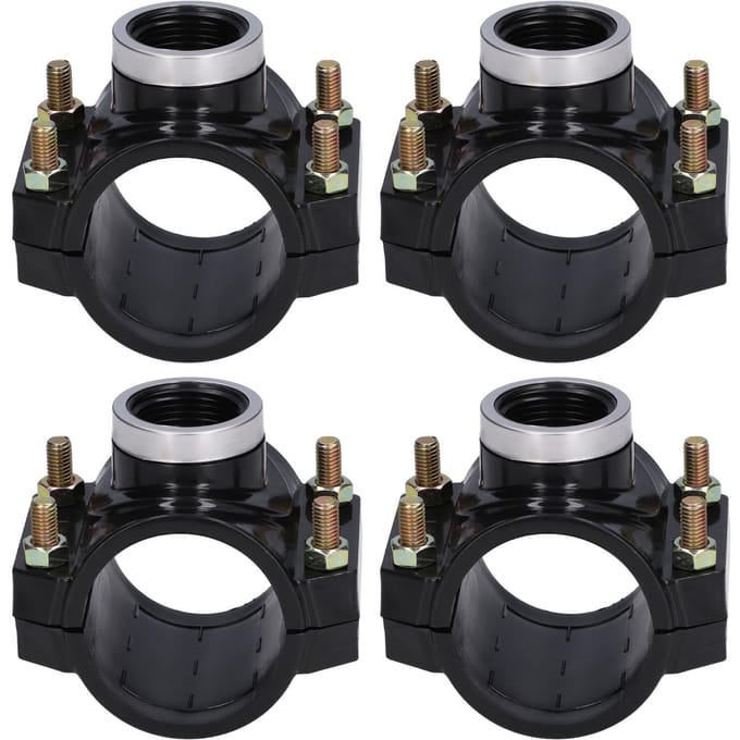 4 Sets Waterafvoer Zadel Plastic Pijp Extra Snelkoppeling T-stuk Kit G1 Buitendraad black