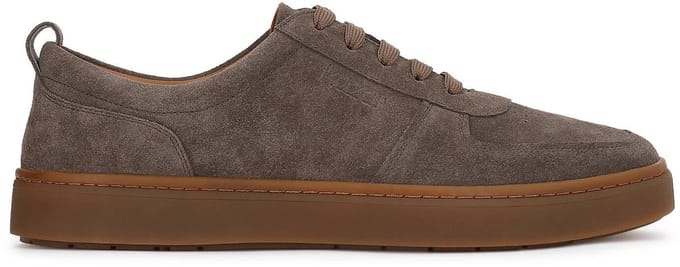 Suede sneakers on a straight sole