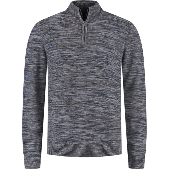 Fellows United Half Zip Pullover Random Knit Navy  2XL
