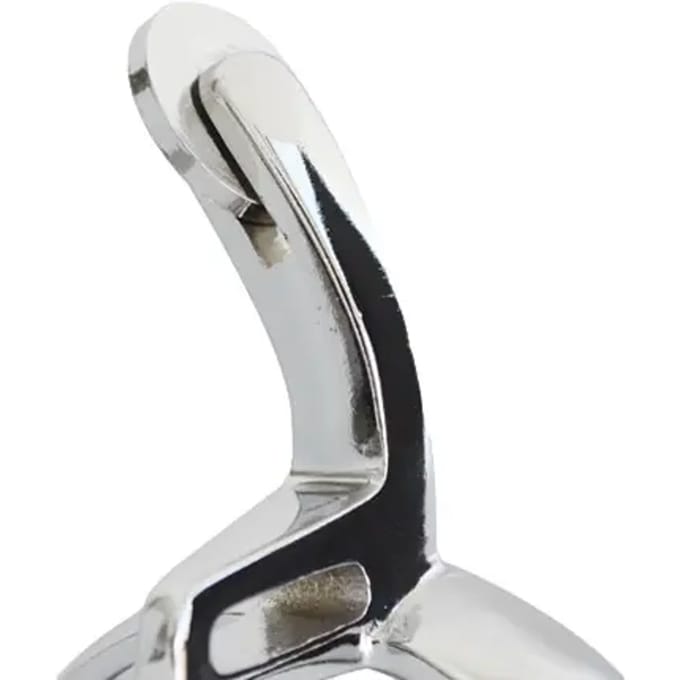 Hispano Hipica Brass Country Long Neck Inward Curve Flat Rowel Sporen Zilver