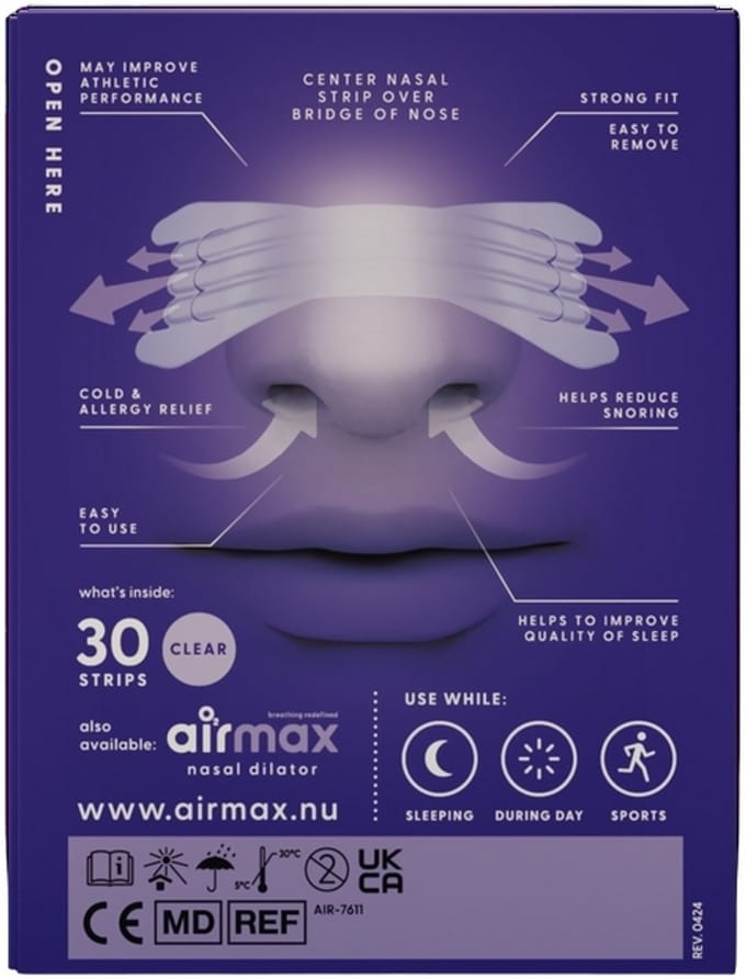 Airmax Nasal strip clear 30 Stuks