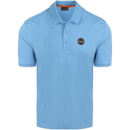 Polo Shirt Korte Mouw Napapijri E-Badge Polo Mid Blauw