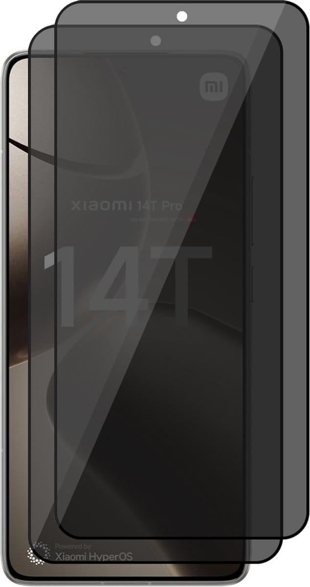 Privacy Screenprotector geschikt voor Xiaomi 14T / 14T Pro - 2x Volledig Dekkend Glas Screen Protector