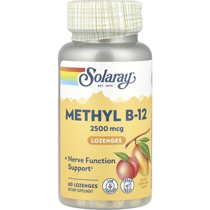 Hoge Potentie Methyl B-12, Natuurlijke Mango Perzik, 2.500Mcg, 60 Zuigtabletten