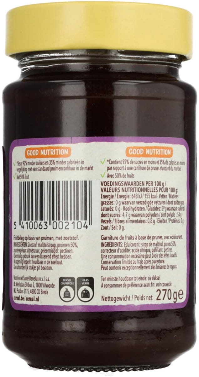 Céréal - Fruitbeleg Pruimen - 6 x 270 gr - Voordeelverpakking