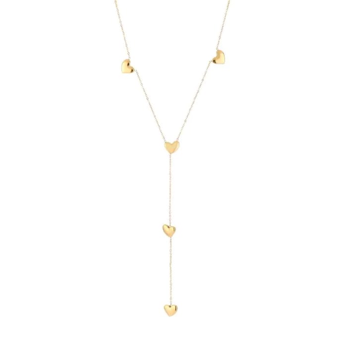 Bijoutheek Collier Y-vorm Hartjes Goud