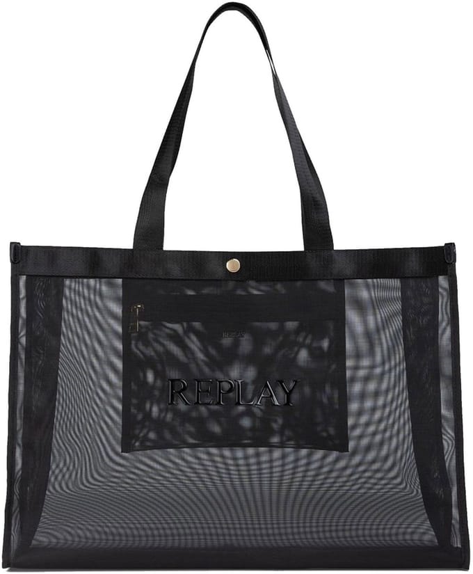REPLAY schoudertas Tote Bag Black zwart