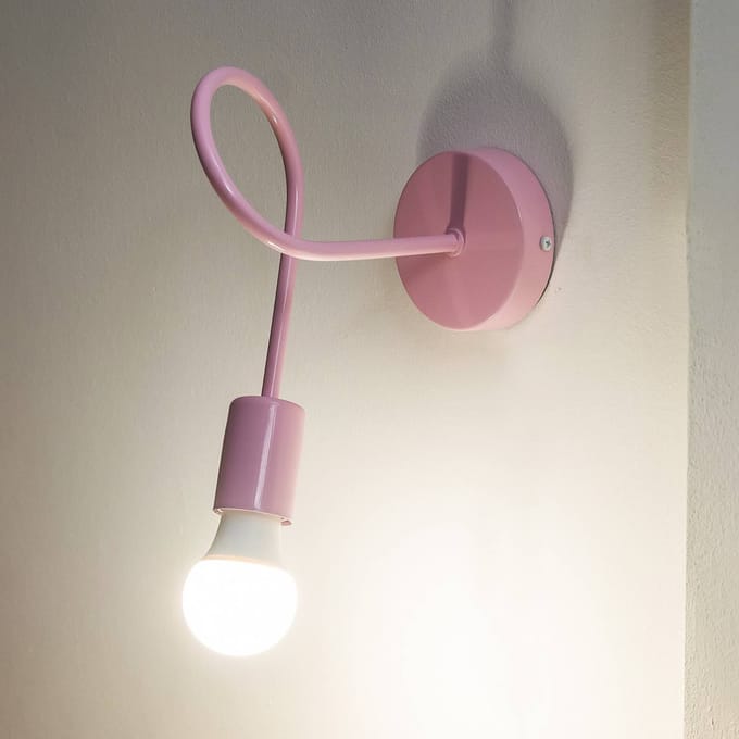 HELAM Wandlamp Oxford, roze, metaal, E27