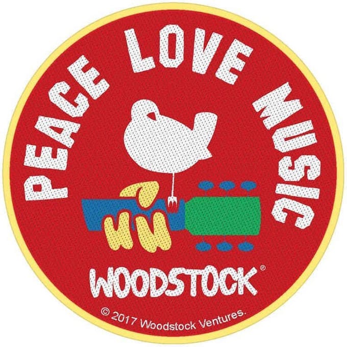 Woodstock - Peace Love Music Patch - Multicolours