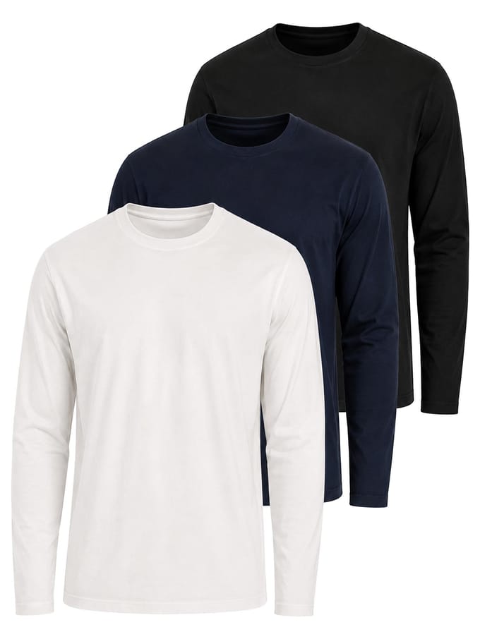 Kruze | T-shirts met lange mouwen voor heren – 3-pack