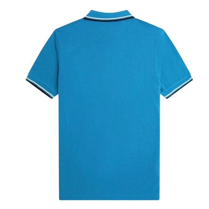 Fred Perry Herenpoloshirt met dubbele kraag (Wit/zwart/blauw)