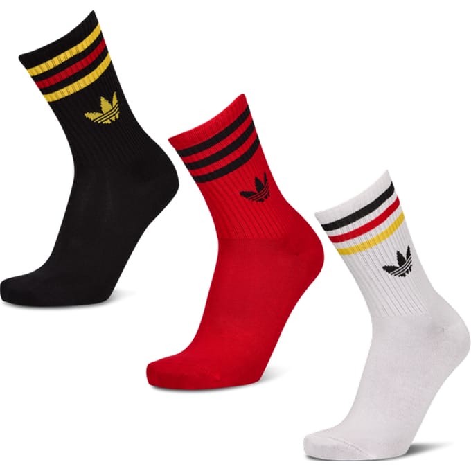 Adidas Mid Cut Crew 3 Pack Sokken Unisex - Rood - Maat 37-39