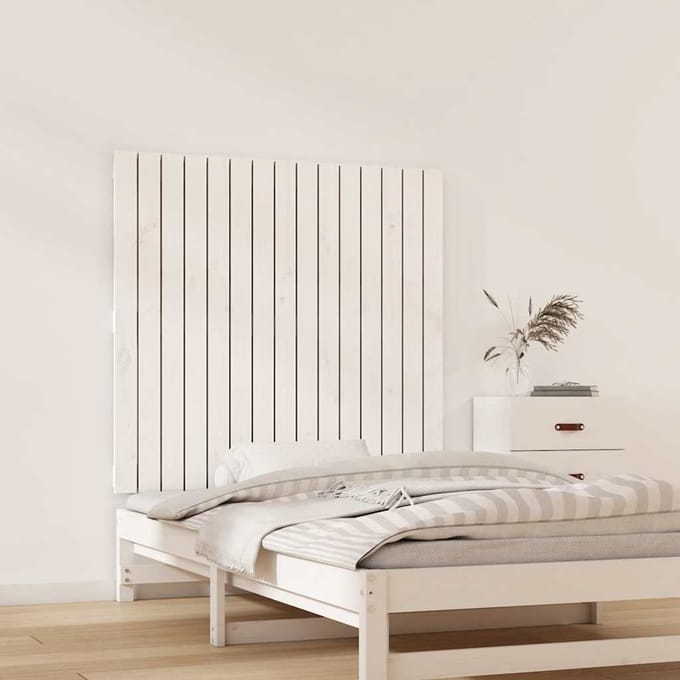 vidaXL - Wandhoofdbord - 95,5x3x90 - cm - massief - grenenhout - wit