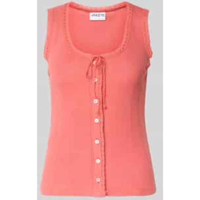 Top met bandjes met ronde hals en knoopsluiting