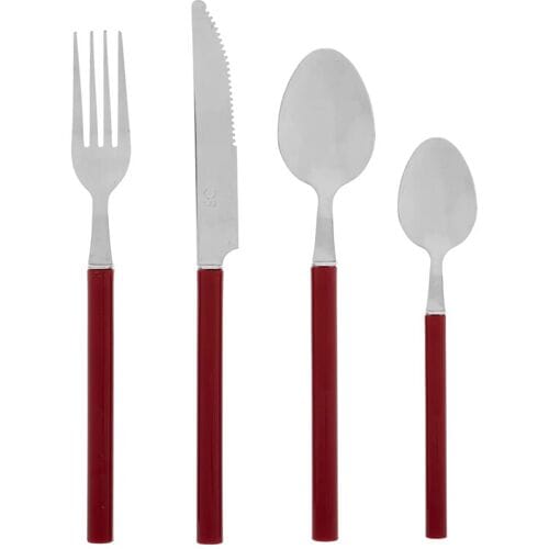Secret de Gourmet Plastic Bestekset - Granaatappel, 24 stuks