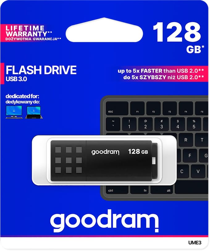 GOODRAM Pendrive GoodRam UME3 UME3-0160K0R11 (16GB USB 3.0) - 128GB - USB-stick