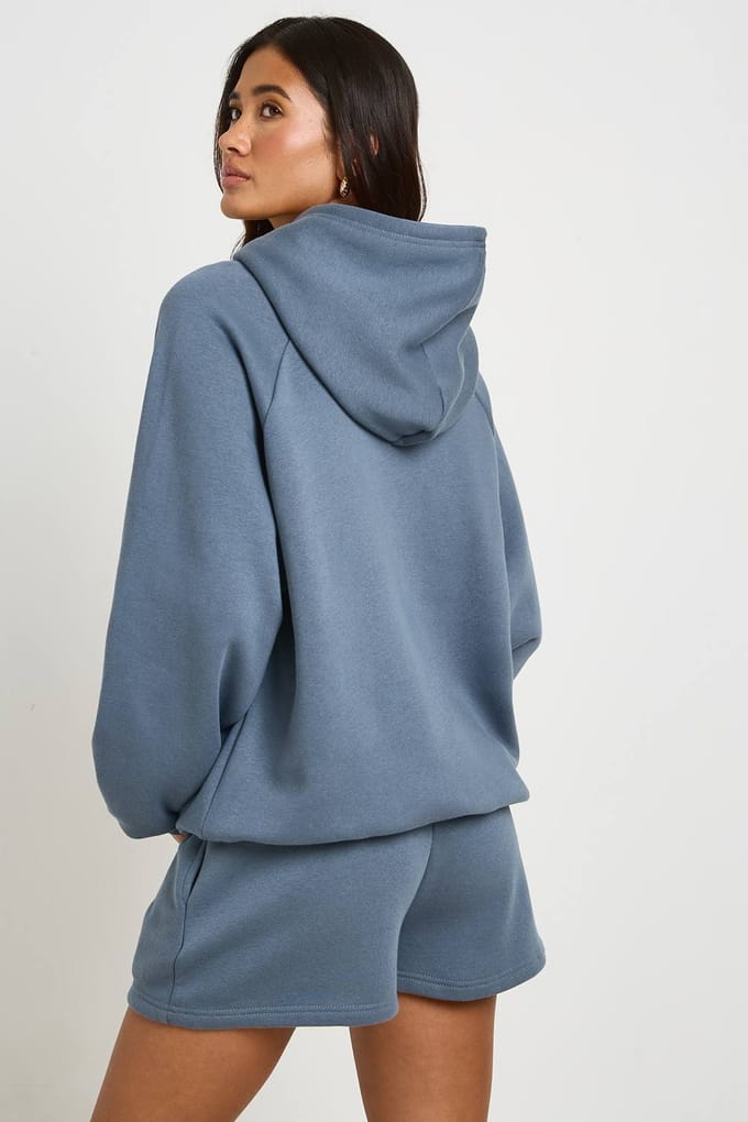 boohoo Dames Hoge Taille Sweatshort Met Interne Trekkoord | Leisteen | Maat: Medium
