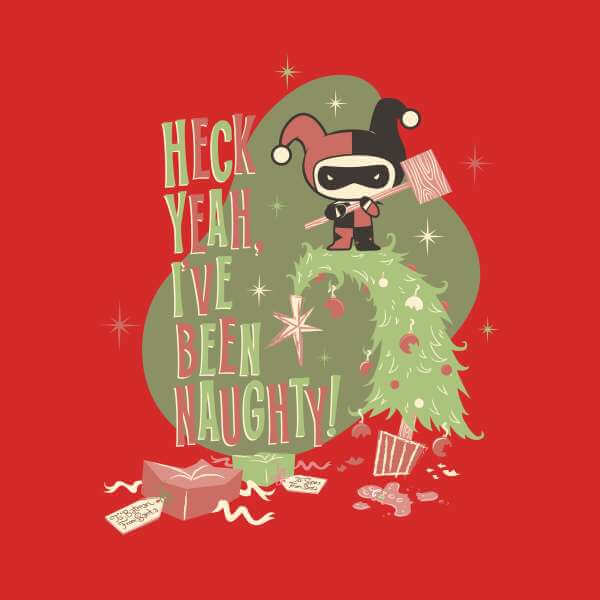 DC Heck Yeah I've Been Naughty! Christmas Jumper - Red - S