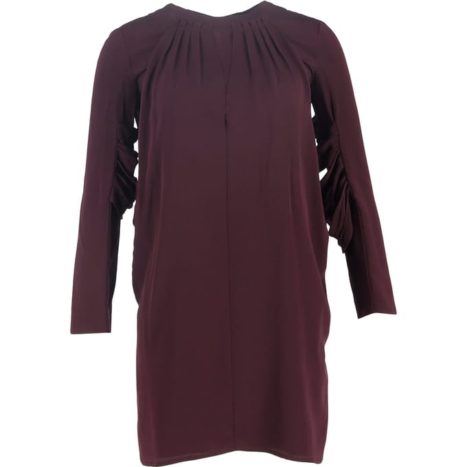 Geplooide mini-jurk van Miu Miu in bordeauxrode zijde