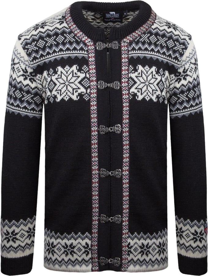 Norfinde Noorse retro vest - 100% wol - zwart