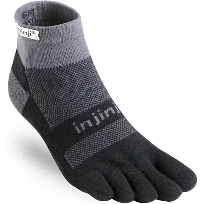 INJINJI | Run Midweight Mini-Crew Black/Gray (Maat - M) | Teensokken